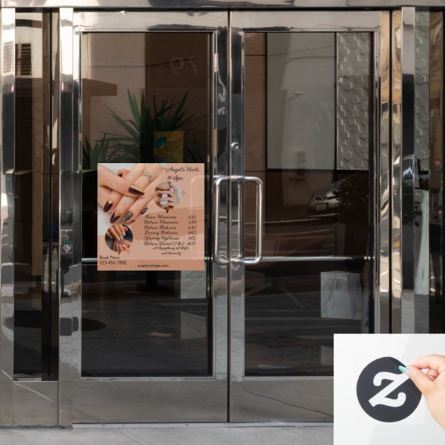 Customise Nail Salon Spa With Prices  (Office Door)
