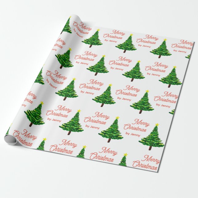 Customise name christmas  wrapping paper (Unrolled)
