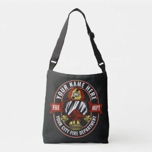 Customise NAME Firefighter Helmet Mask Fire Rescue Crossbody Bag
