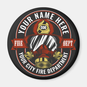 Customise NAME Firefighter Helmet Mask Fire Rescue Magnet