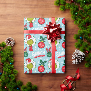 Customise Name - Grinch with Ornaments Wrapping Paper