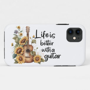 Customise Name Guitar With Sunflower Case-Mate iPhone Case