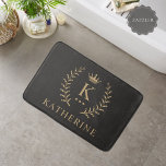 Customise Name & Initial Black White Gold Monogram Bath Mat<br><div class="desc">Introducing our Customise Name & Initial Black White Gold Monogram collection – a bespoke fusion of sophistication and personalisation. Tailored for those who appreciate unique details, this collection allows you to add your name and initials to a timeless black and white palette, elegantly accented with gold monogramming. Whether you're looking...</div>