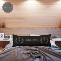 Customise Name & Initial Black White Gold Monogram