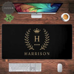 Customise Name & Initial Black White Gold Monogram Desk Mat<br><div class="desc">Introducing our Customise Name & Initial Black White Gold Monogram collection – a bespoke fusion of sophistication and personalisation. Tailored for those who appreciate unique details, this collection allows you to add your name and initials to a timeless black and white palette, elegantly accented with gold monogramming. Whether you're looking...</div>