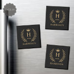 Customise Name & Initial Black White Gold Monogram Magnet<br><div class="desc">Introducing our Customise Name & Initial Black White Gold Monogram collection – a bespoke fusion of sophistication and personalisation. Tailored for those who appreciate unique details, this collection allows you to add your name and initials to a timeless black and white palette, elegantly accented with gold monogramming. Whether you're looking...</div>