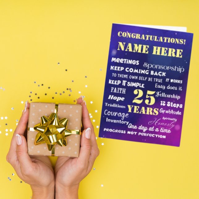 Customise Name/Milestone 12 Step Recovery Card (Creator Uploaded)