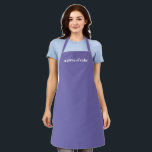 Customise Name minimalist elegant periwinkle lilac Apron<br><div class="desc">Customise Name text minimalist elegant periwinkle lilac white apron
Customise,  personalise with name,  quote,  phrase,  or text

Great for cooks,  chefs,  pottery,  ceramics,  crafts,  work,  kitchen,  baking,  bbq,  grill,  and also businesses and stores,  etc</div>