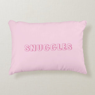 Customise name "Snuggles" Light pink Decorative Cushion