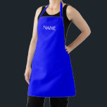 Customise name, text minimalist bright blue apron<br><div class="desc">Customise with name,  text minimalist bright blue black Apron.

Great for cooks,  chefs,  pottery,  ceramics,  crafts,  work,  kitchen,  baking,  bbq,  grill,  and also businesses and stores,  etc</div>