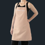 Customise Name text minimalist elegant apricot Apron<br><div class="desc">Customise Name text minimalist elegant apricot beige white Apron 
Customise,  personalise with name,  quote,  phrase,  or text

Great for cooks,  chefs,  pottery,  ceramics,  crafts,  work,  kitchen,  baking,  bbq,  grill,  and also businesses and stores,  etc</div>