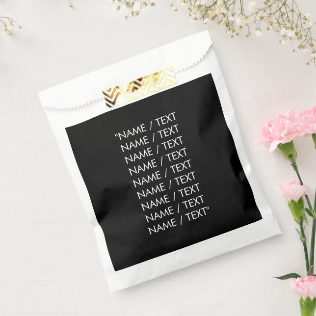 Customise Name text minimalist elegant black white Favour Bags (Sealed)