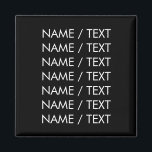 Customise Name text minimalist elegant black white Magnet<br><div class="desc">Customise Name text minimalist elegant black white magnet 
Customise,  personalise with name,  phrase,  or text</div>