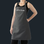 Customise Name text minimalist elegant charcoal Apron<br><div class="desc">Customise Name text minimalist elegant charcoal grey white Apron 
Customise,  personalise with name,  quote,  phrase,  or text.

Great for cooks,  chefs,  pottery,  ceramics,  crafts,  work,  kitchen,  baking,  bbq,  grill,  and also businesses and stores,  etc</div>