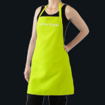 Customise Name text minimalist elegant chartreuse Apron<br><div class="desc">Customise Name text minimalist elegant chartreuse green white Apron 
Customise,  personalise with name,  quote,  phrase,  or text

Great for cooks,  chefs,  pottery,  ceramics,  crafts,  work,  kitchen,  baking,  bbq,  grill,  and also businesses and stores,  etc</div>