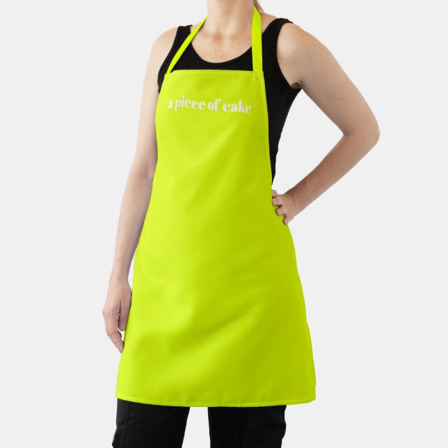 Customise Name text minimalist elegant chartreuse Apron (Insitu)