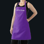 Customise Name text minimalist elegant grape Apron<br><div class="desc">Customise Name text minimalist elegant grape purple white Apron 
Customise,  personalise with name,  quote,  phrase,  or text

Great for cooks,  chefs,  pottery,  ceramics,  crafts,  work,  kitchen,  baking,  bbq,  grill,  and also businesses and stores,  etc</div>