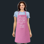 Customise Name text minimalist elegant pink white Apron<br><div class="desc">Customise Name text minimalist elegant pink white Apron 
Customise,  personalise with name,  quote,  phrase,  or text

Great for cooks,  chefs,  pottery,  ceramics,  crafts,  work,  kitchen,  baking,  bbq,  grill,  and also businesses and stores,  etc</div>