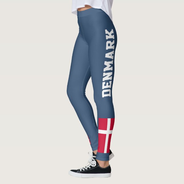 Customise National Denmark Flag Leggings (Left)