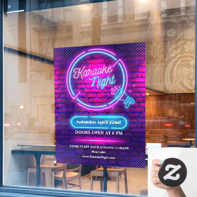 Customise Neon Karaoke Night Large  (Cafe Window)