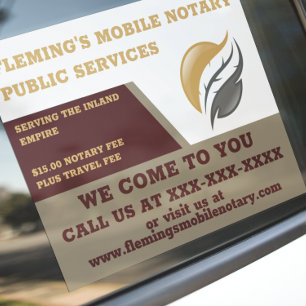 Customise Notary Public Vehicle Window Cling