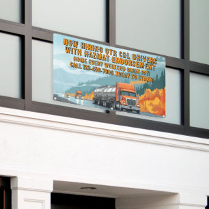 Customise Now Hiring Certified Hazmat CDL Drivers Banner