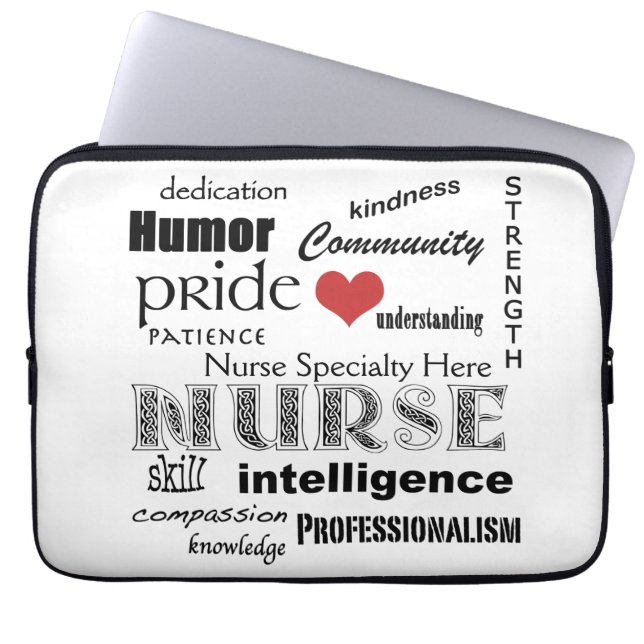 Customise Nurse Speciality-Nurse Pride-Attributes Laptop Sleeve (Front)