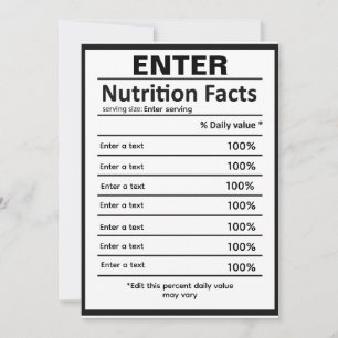 Customise nutritional information template