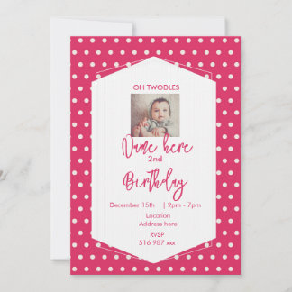 Customise oh twodles birthday invitation