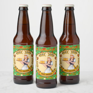Customise Oktoberfest Detailed Sausage Pretzels Beer Bottle Label