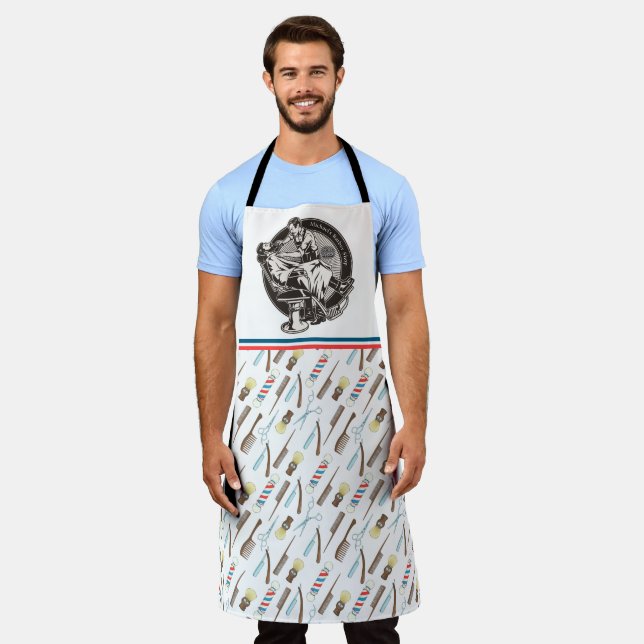 Customise Old Fashioned Barber Shop  Apron (Worn)