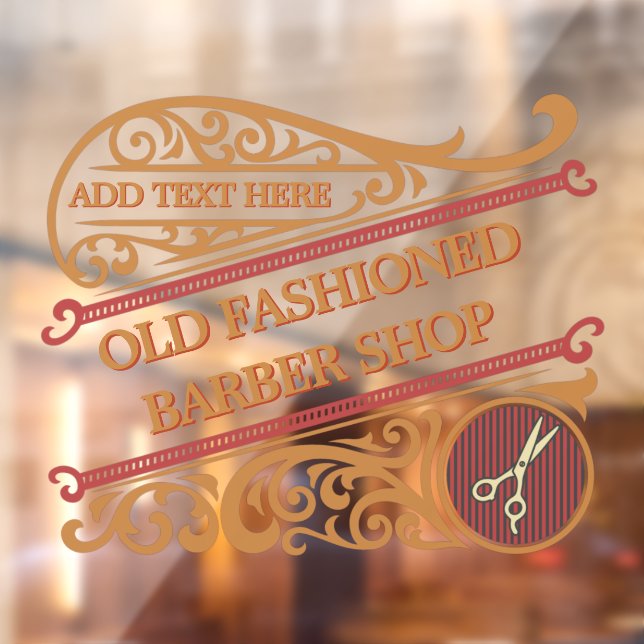 Customise Old Fashioned Barber Shop Gold Burgundy (Sheet 2)