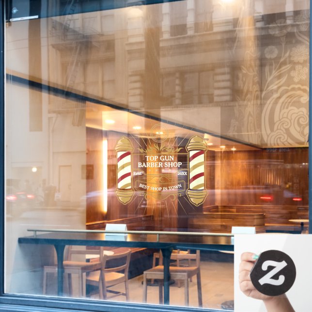 Customise Old School Gold Barber Poles  (Cafe Window)