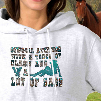 Customise on Back Horse Lover Cowgirl Hoodie