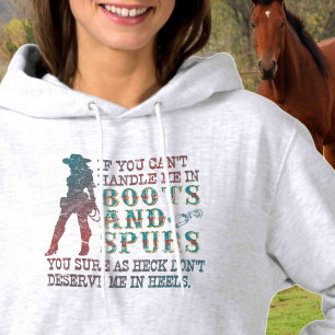 Customise on Back Horse Lover Cowgirl Hoodie