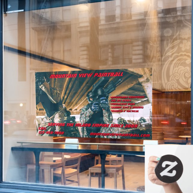 Customise Paintball Shop Gear Equipment Front  (Cafe Window)