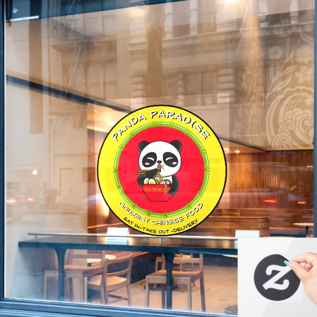 Customise Panda Bear Noodles Chinese Restaurant  (Cafe Window)