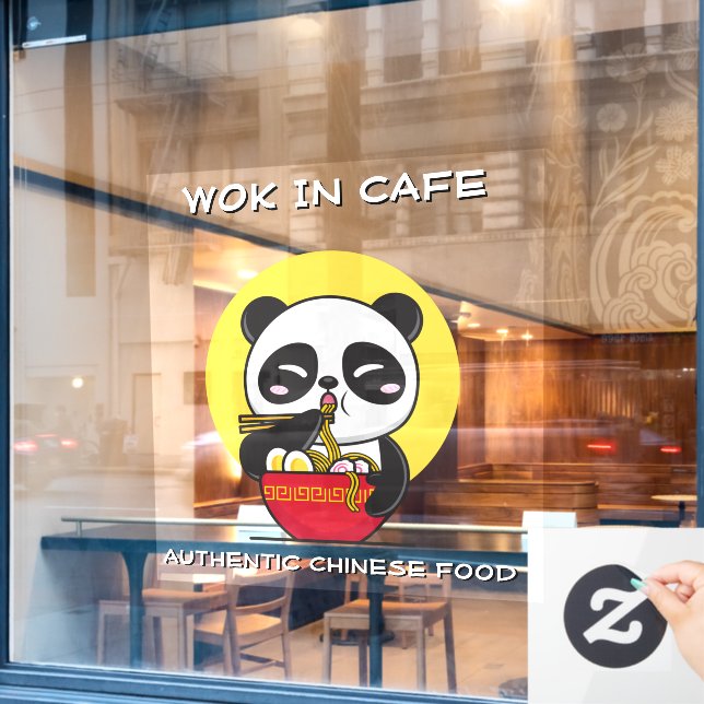 Customise Panda Bear Noodles Chinese Restaurant  (Cafe Window)