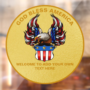 Customise Patriotic Eagle USA Flag Gold