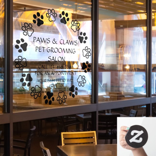 Customise Paws Claws Pet Grooming Front  (Restaurant Window)