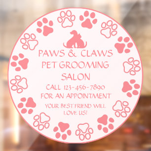 Customise Paws Claws Pet Grooming Front Pink