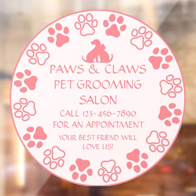 Customise Paws Claws Pet Grooming Front Pink (Sheet 2)
