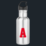 Customise, personalise Alphabet initial letter 532 Ml Water Bottle<br><div class="desc">Customise,  personalise Alphabet initial letter stainless steel water bottle
red initial letter</div>