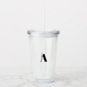 Customise, personalise alphabet initial monogram acrylic tumbler