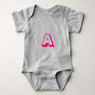 Customise, personalise alphabet initial monogram baby bodysuit