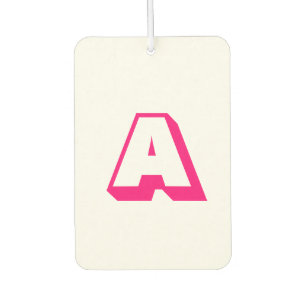 Customise, personalise alphabet initial monogram car air freshener