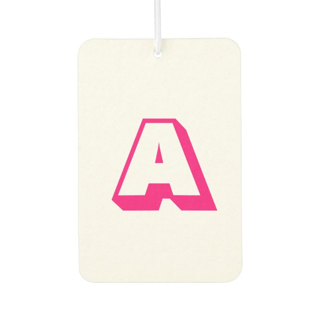 Customise, personalise alphabet initial monogram car air freshener (Front)