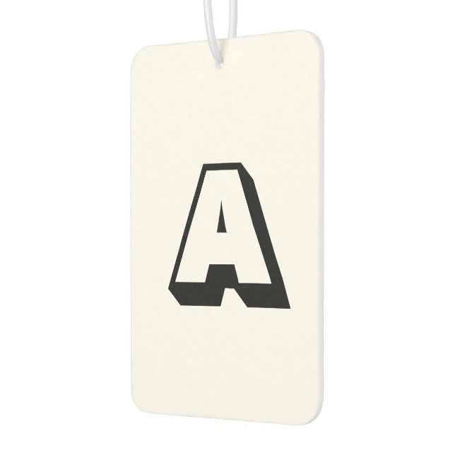 Customise, personalise alphabet initial monogram car air freshener (Left)