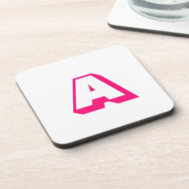 Customise, personalise Alphabet initial monogram Coaster (Left Side)
