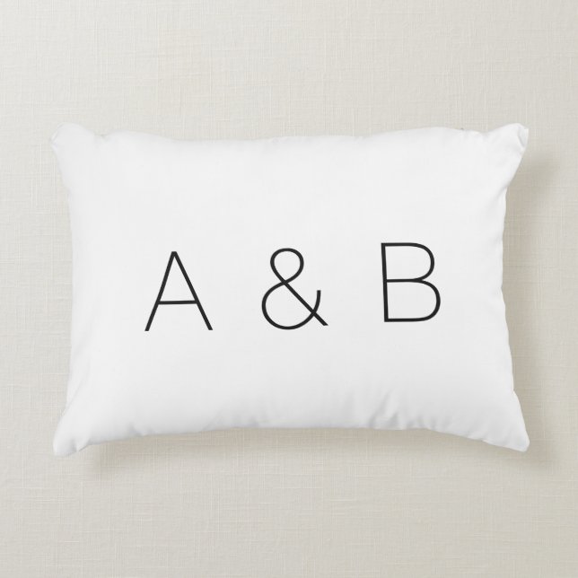 Customise, personalise alphabet initial monogram decorative cushion (Front)
